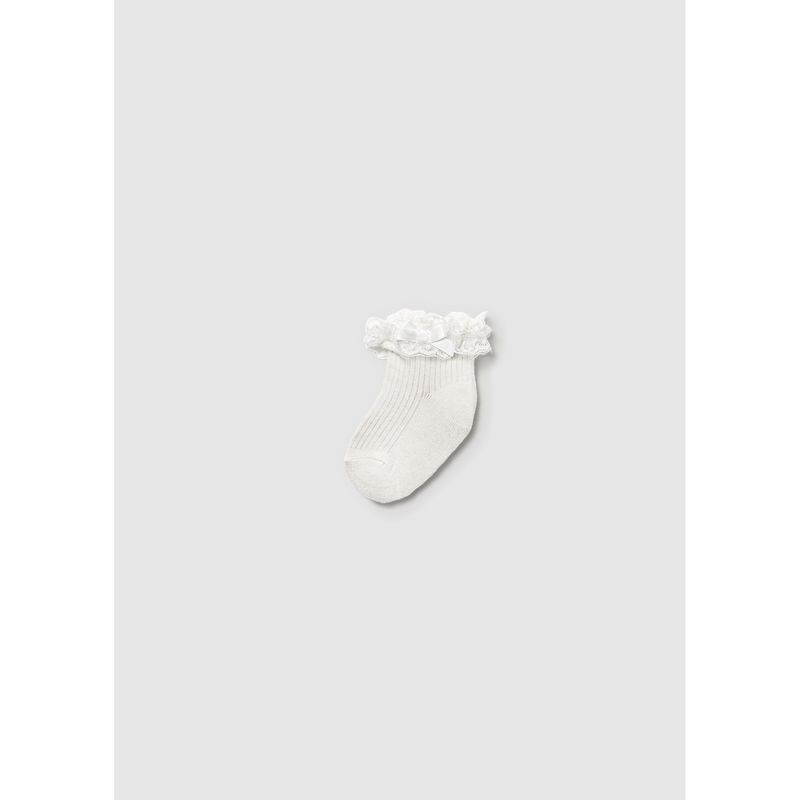 IVORY DRESSY SOCKS LACE TRIM / 9868-076