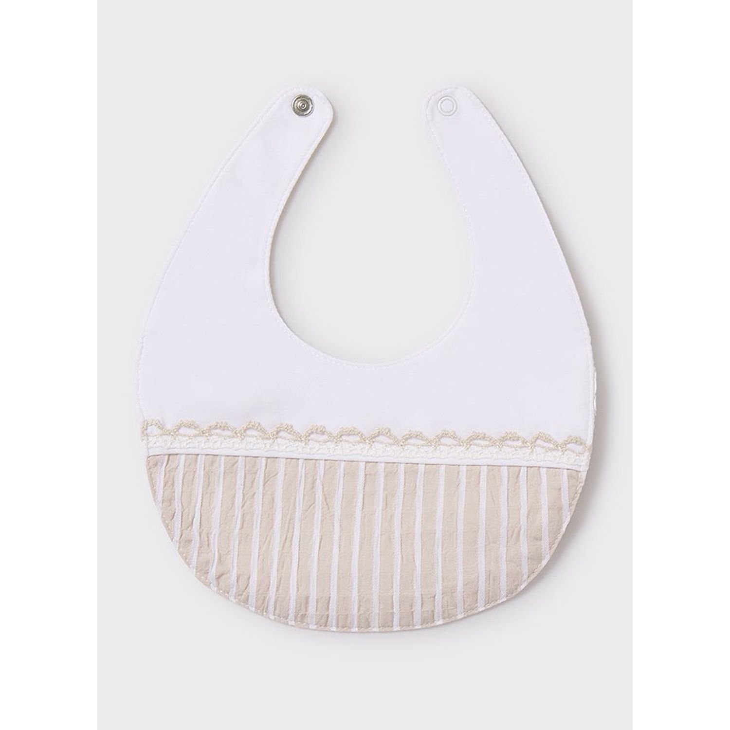 OFF WHITE & BEIGE STRIPED BIB / 9875-069