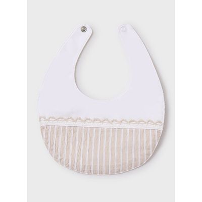 OFF WHITE & BEIGE STRIPED BIB / 9875-069