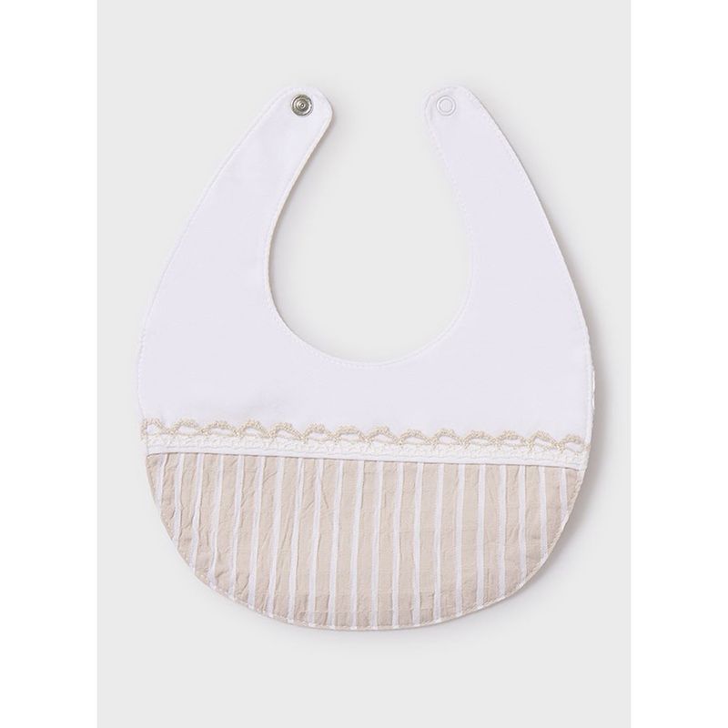 OFF WHITE & BEIGE STRIPED BIB / 9875-069