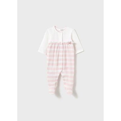 PINK STRIPED ONZIE -SLEEPER FRONT CLOSURE / 1750-065