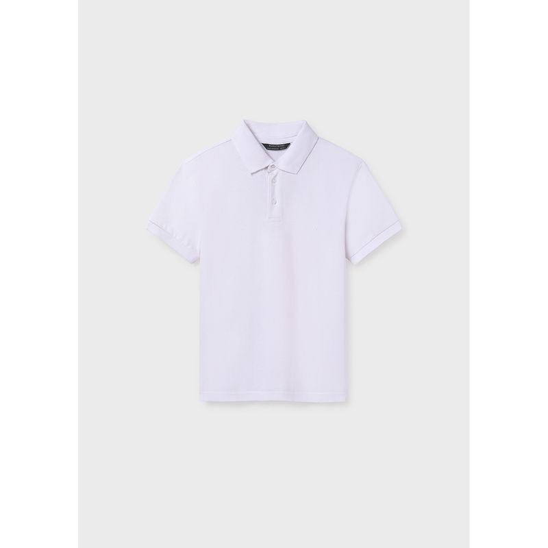 WHITE POLO TOP BASIC SHORT SLEEVE / 890-078