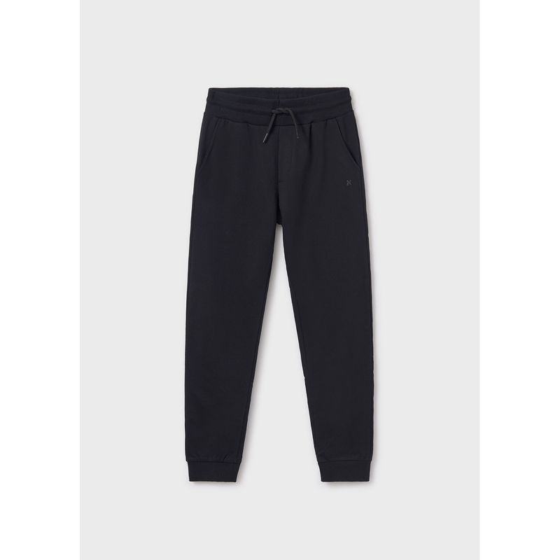 BLACK SWEAT PANT CUFFED BASIC / 744-062