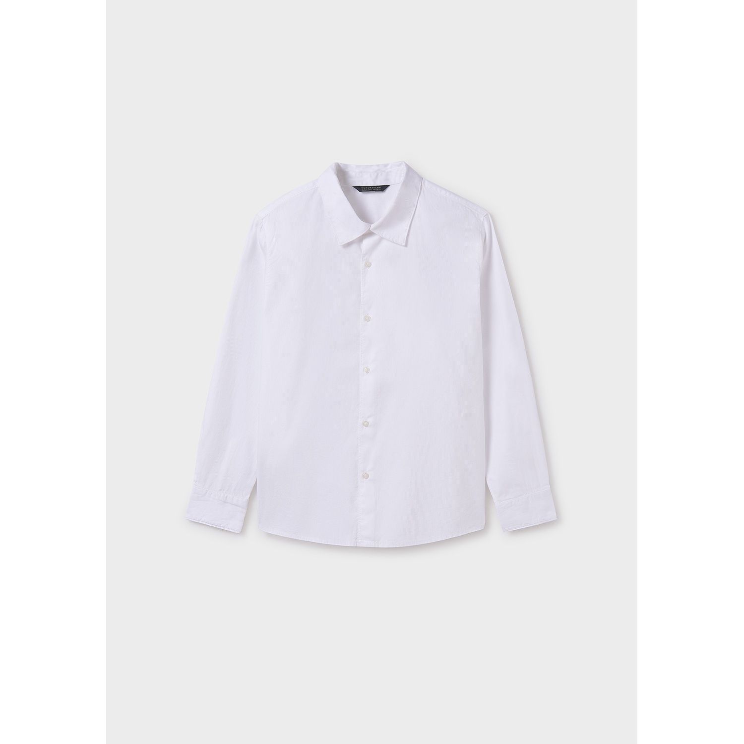 WHITE DRESS SHIRT LONG SLEEVE RIBBED EFFECT / 6140-078