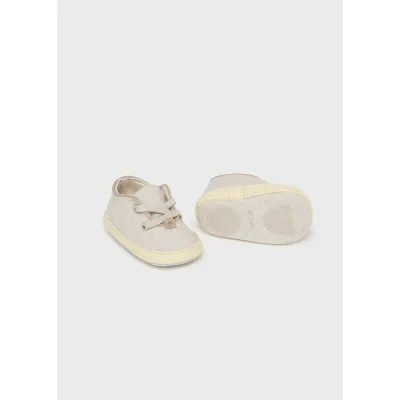 BEIGE CANVAS SHOE WITH LACES / 9896-066