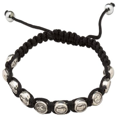 BLACK CHALICE BEADED MACRAME BRACELET / SHE-MM3232