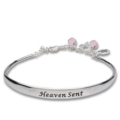 PINK CUFF/CHAIN BABY BRACELET HEAVEN SENT / SHE-MM3197HSPK