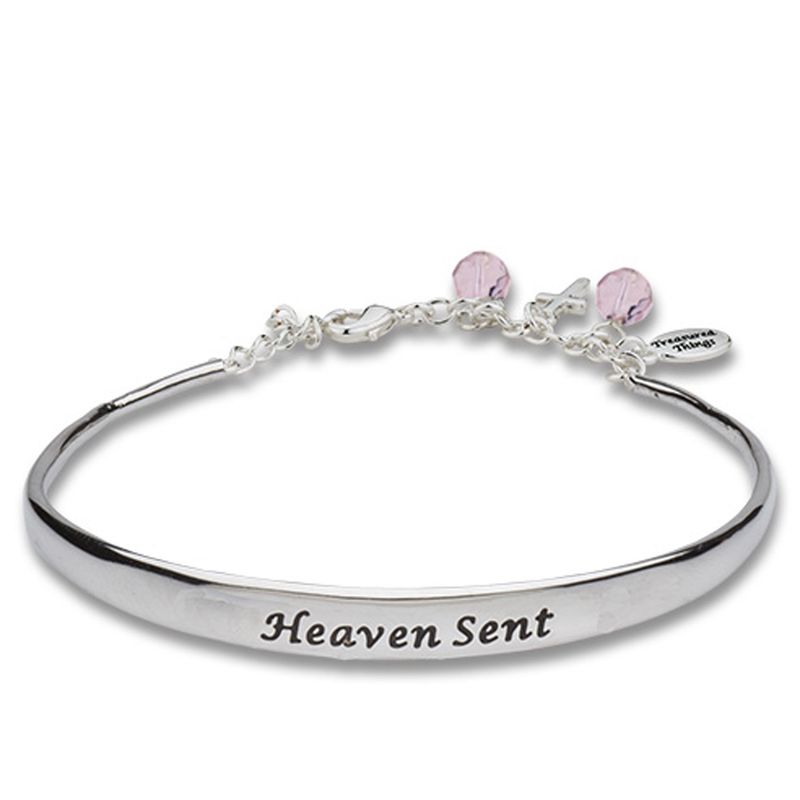 PINK CUFF/CHAIN BABY BRACELET HEAVEN SENT / SHE-MM3197HSPK