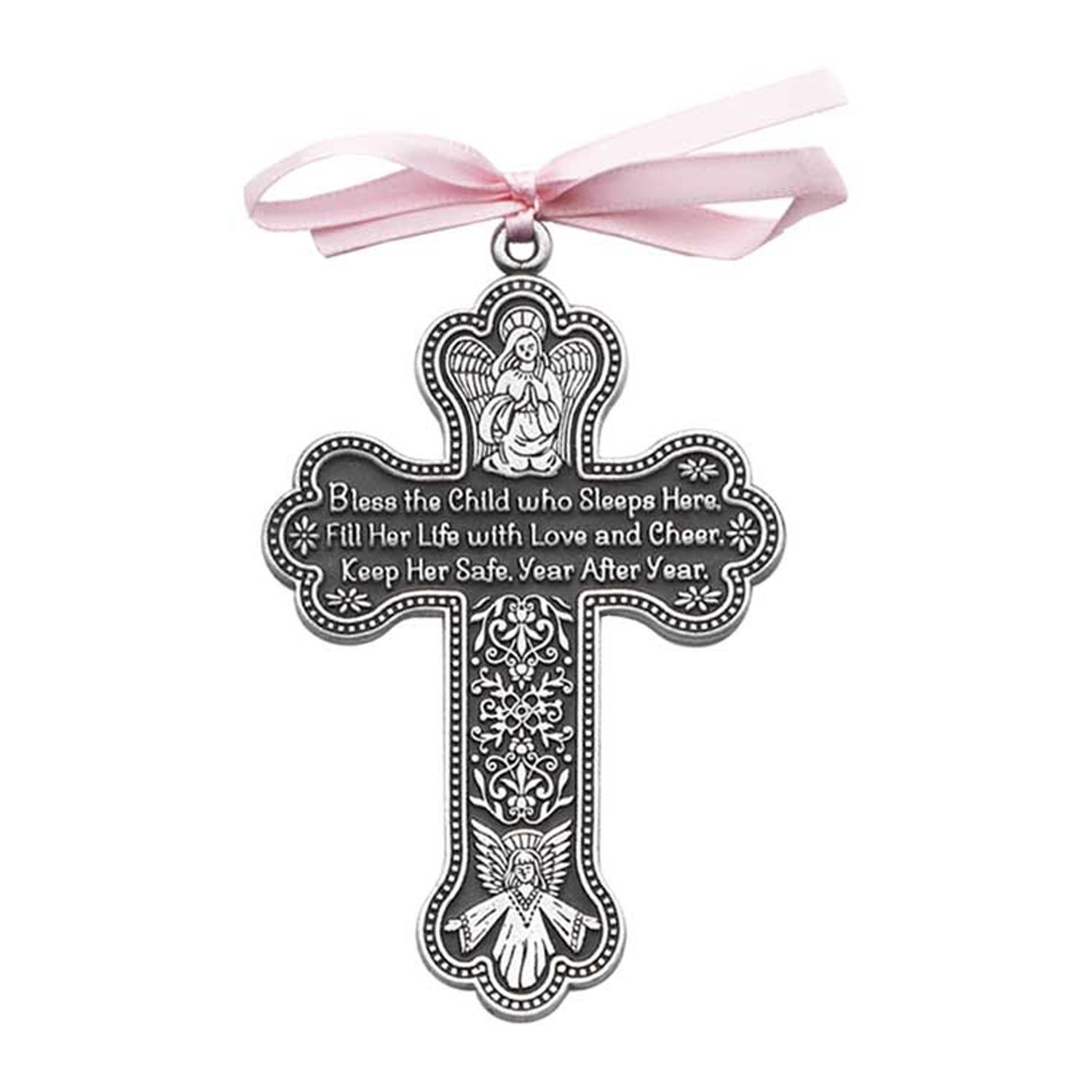 BLESS THIS GIRL PEWTER CRIB CROSS / ABB-CM7