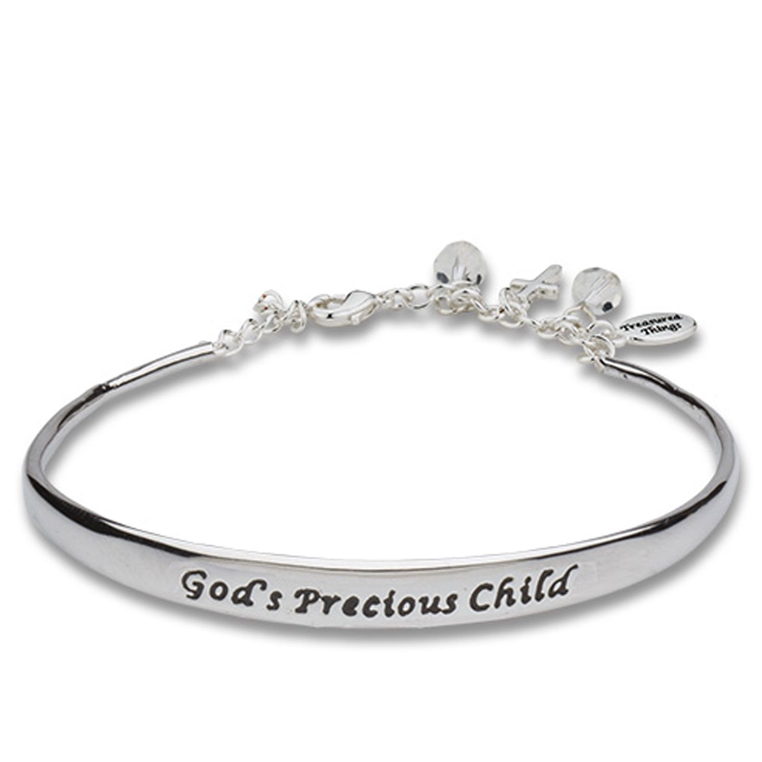 WHITE CUFF/CHAIN BABY BRACELET GOLS PRECIOUS CHILD / SHE-MM3197GCWH