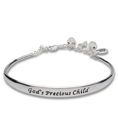 WHITE CUFF/CHAIN BABY BRACELET GOLS PRECIOUS CHILD / SHE-MM3197GCWH