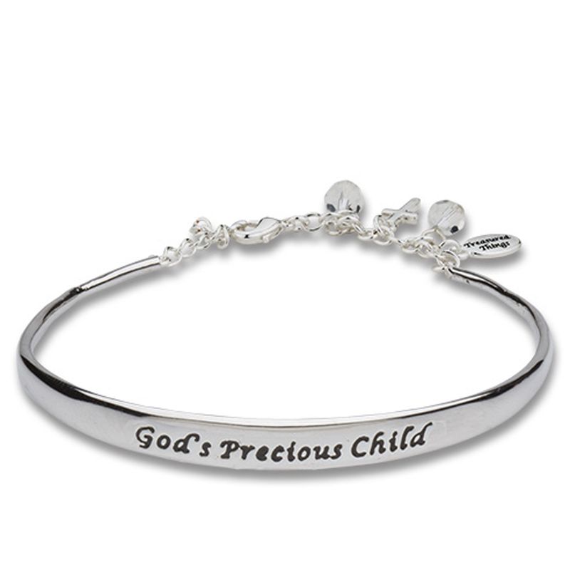 WHITE CUFF/CHAIN BABY BRACELET GOLS PRECIOUS CHILD / SHE-MM3197GCWH
