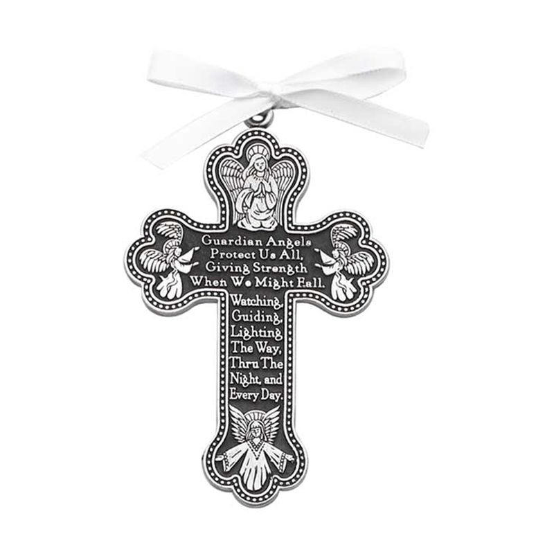 GUARDIAN ANGEL PEWTER CRIB CROSS / ABB-CM8