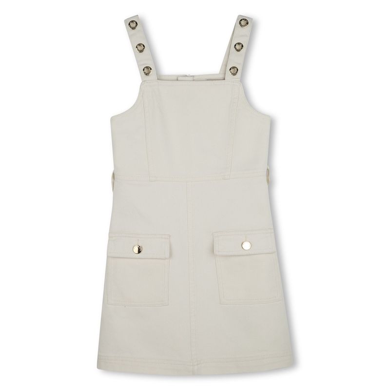 CREAM JUMPER 2 POCKETS CROMMET STRAP TRIM / R30352-190