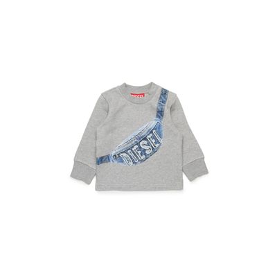 GREY SWEATTOP BLUE SHOULDER BAG & DSL LOGO PRINT / K00609-963