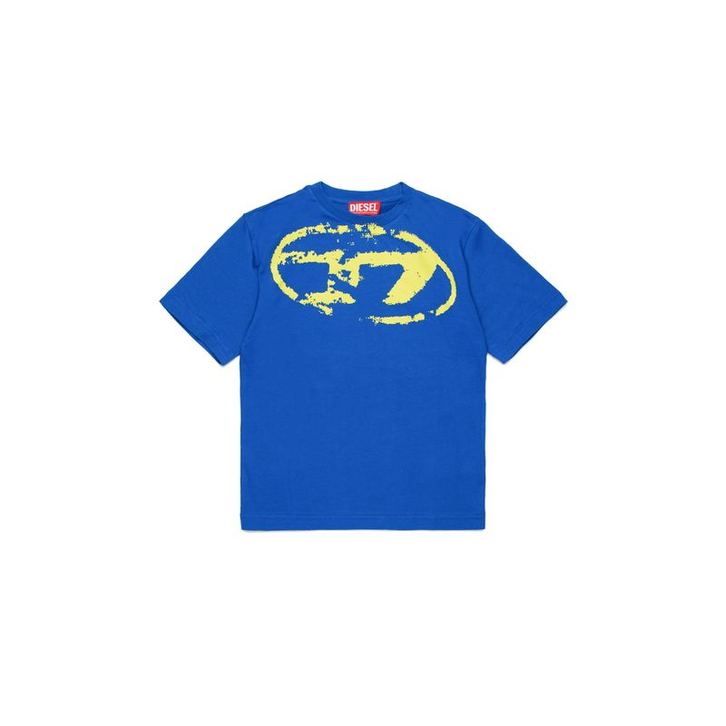 BLUE TSHIRT YELLOW D LOGO SHORT SLEEVE / J02240-K823
