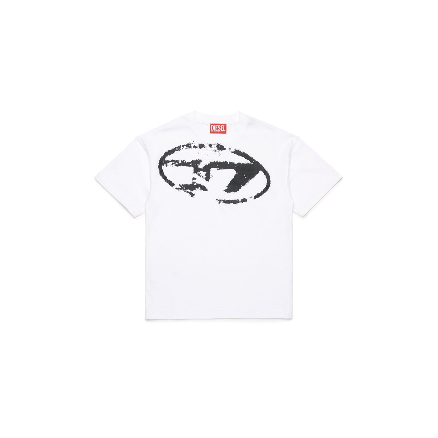 WHITE TSHIRT SHORT SLEEVE BLACK D LOGO / J02240-K100