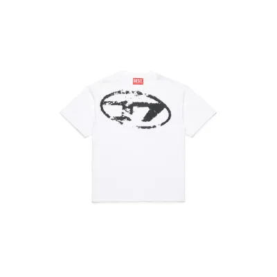 WHITE TSHIRT SHORT SLEEVE BLACK D LOGO / J02240-K100