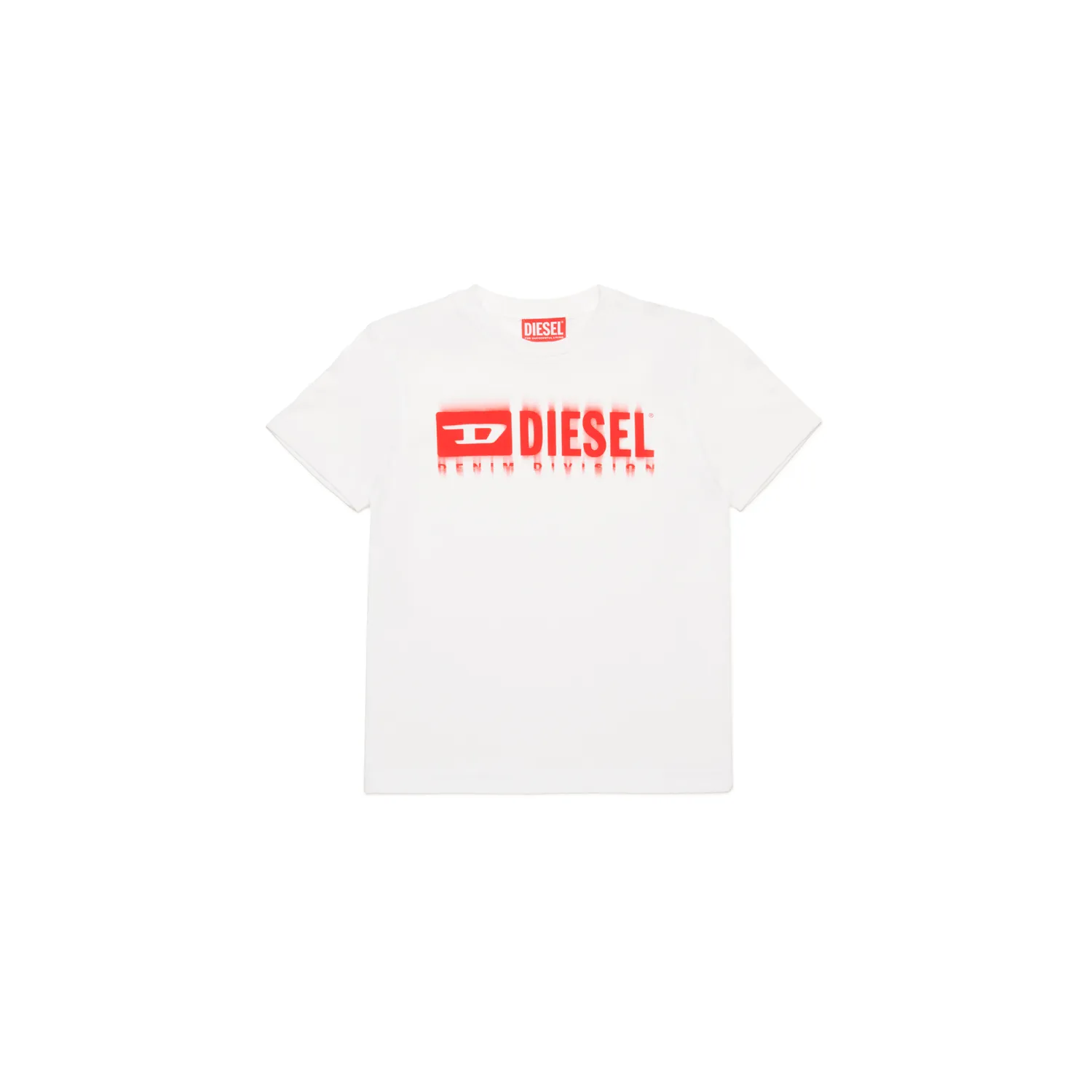 WHITE TSHIRT RED DIESEL LOGO SHORT SLEEVE / J02033-K100
