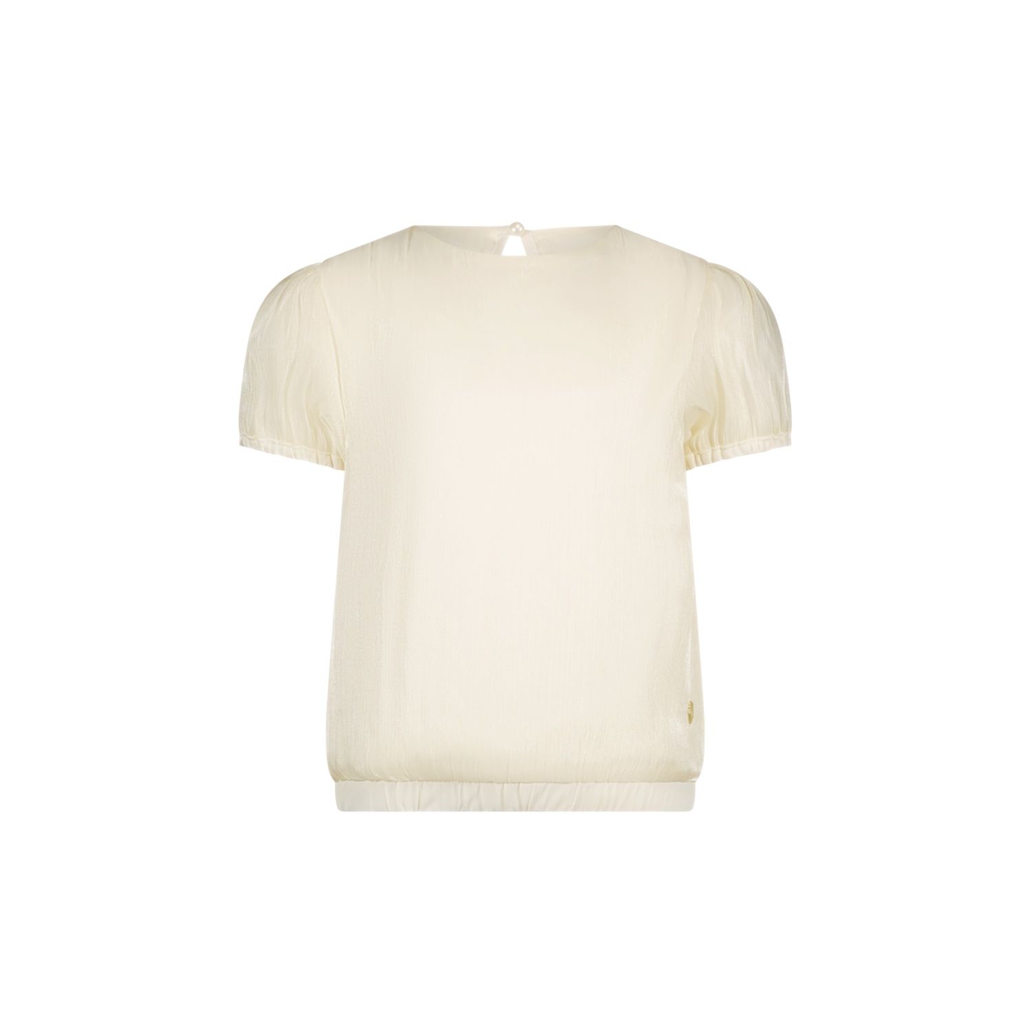CREAM SILKY VOILE TOP SHORT SLEEVE / C411-5109-012