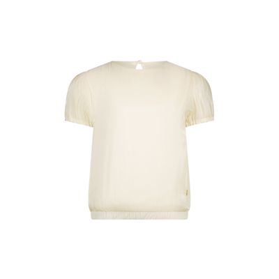 CREAM SILKY VOILE TOP SHORT SLEEVE / C411-5109-012