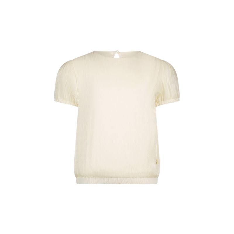 CREAM SILKY VOILE TOP SHORT SLEEVE / C411-5109-012