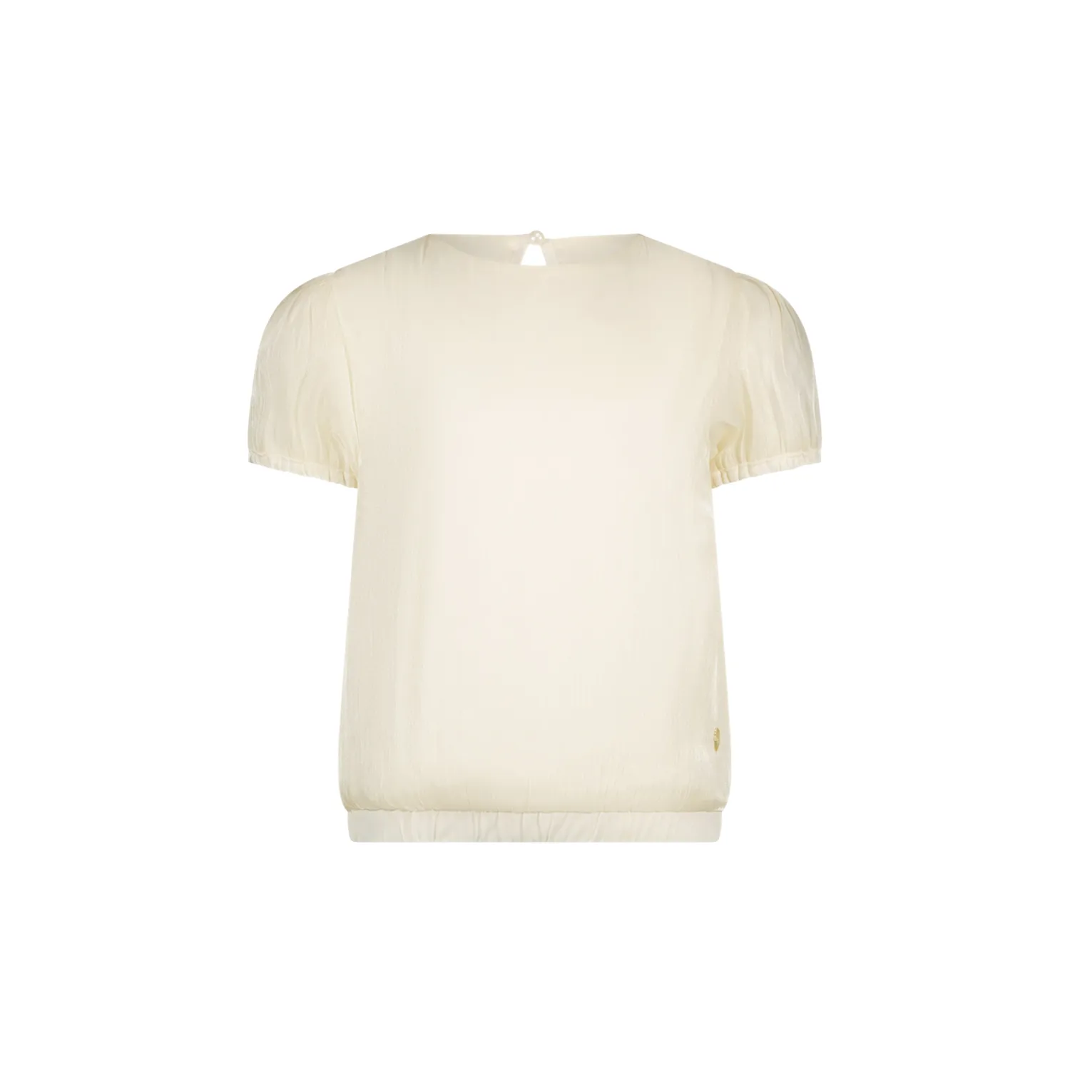 CREAM SILKY VOILE TOP SHORT SLEEVE / C411-5109-012