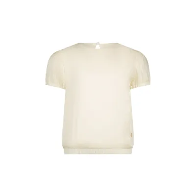 CREAM SILKY VOILE TOP SHORT SLEEVE / C411-5109-012