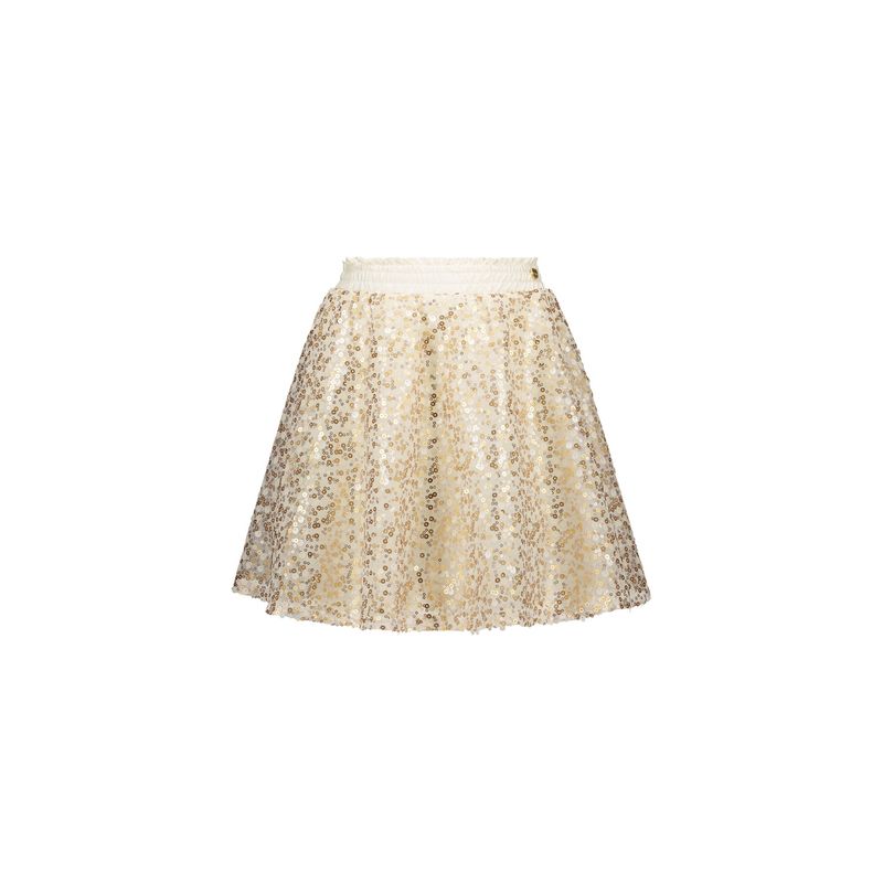 CREAM GOLD SEQUIN TULLE SKIRT / C411-5718-413