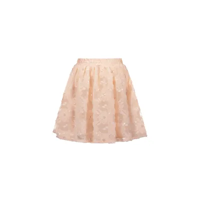 PINK FLOWER TULLE SKIRT SEQUIN TRIM / C411-5705-225