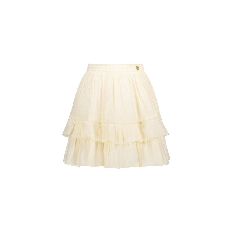 CREAM SILKY VOILE SKIRT 2 TIER FLOUNCES / C411-5734-012