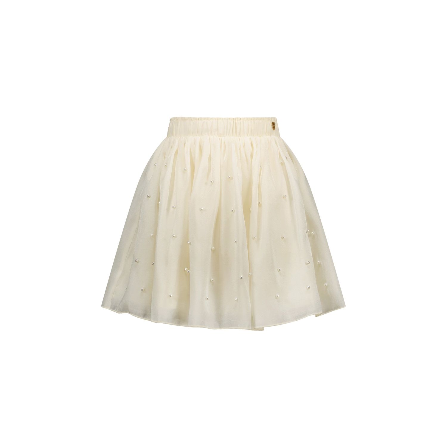 CREAM ORGANZA SKIRT PEARL APPLIQUE / C411-5740-012