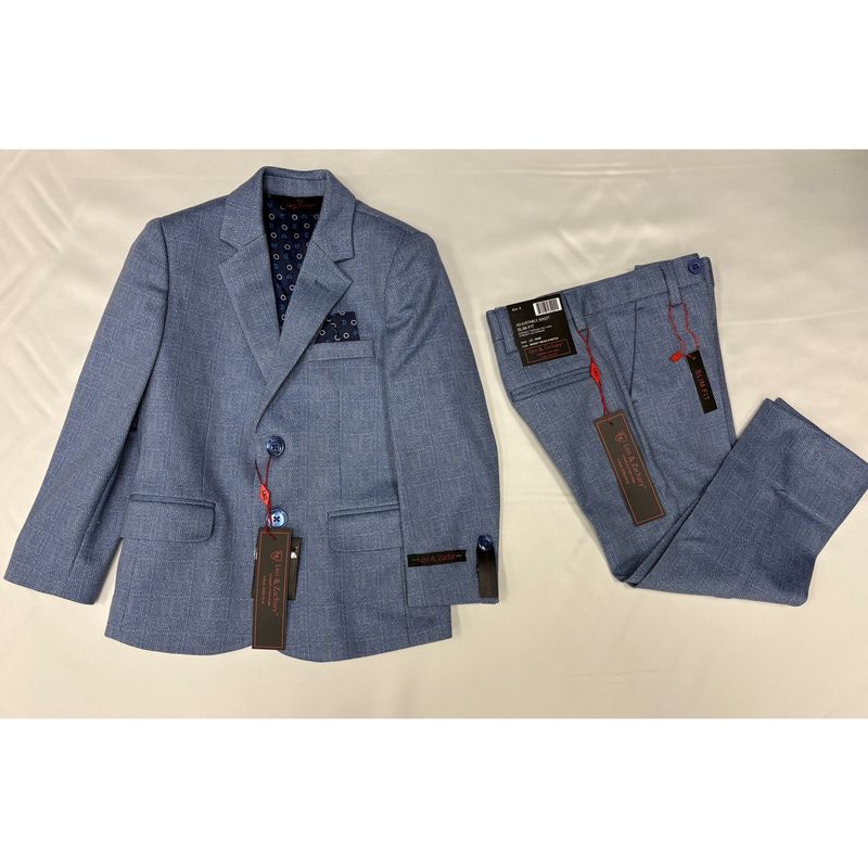 2PC BLUE BASKETWEAVE PRINT SUIT / 5445 2PC BLUE BASKETWEAVE PRINT SUIT / 5445