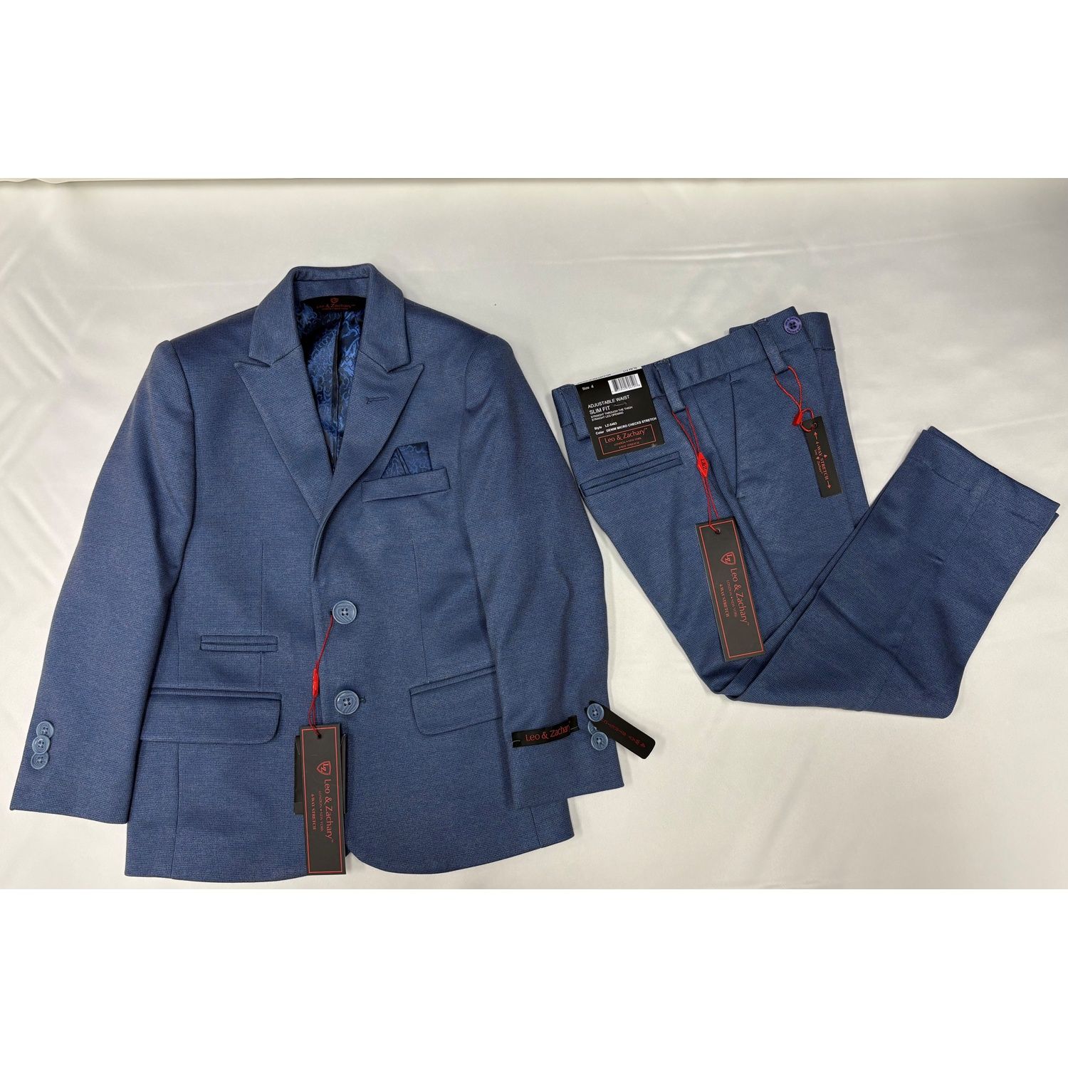 2PC SUIT BLUE DENIM MICRO CHECK / 5463-LZ5463