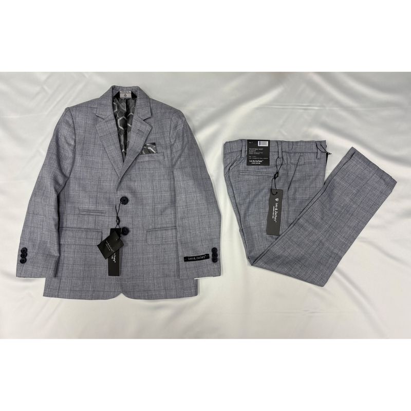 2PC GREY CHAMBRAY SUIT SMALL WINDOW CHECK / 5471-LZ5451 2PC GREY CHAMBRAY SUIT SMALL WINDOW CHECK / 5471-LZ5451