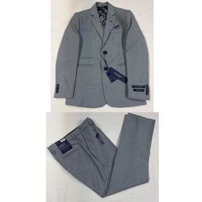 NAVY/WHITE CHECK 2PC SUIT HUSKY STRETCH / BLZH5828