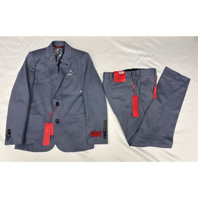 BLUE HAVANNA HOUNDSTOOTH 2PC SUIT HUSKY STRETCH / BLZH5847