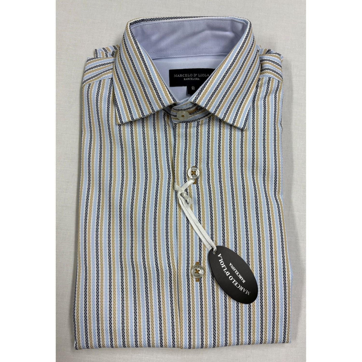 STRIPED SHIRT BLUE NAVY YELLOW / 50010