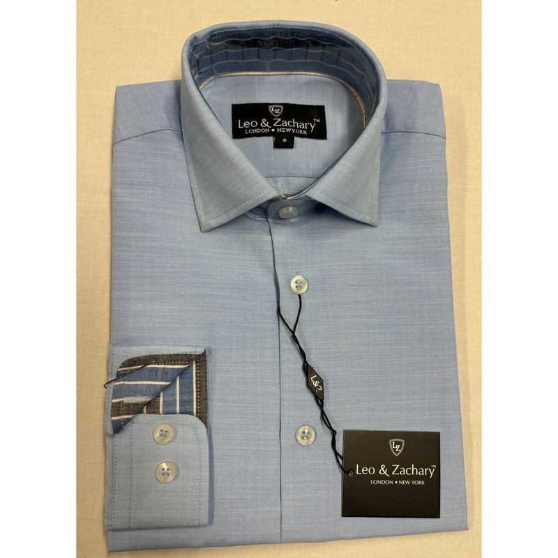 BLUE SHIRT STRIPED TRIM / 50024-HAVANAH BLUE SHIRT STRIPED TRIM / 50024-HAVANAH