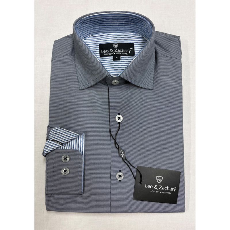 NAVY GREY SHIRT MICRO STITCH / 50012 NAVY GREY SHIRT MICRO STITCH / 50012