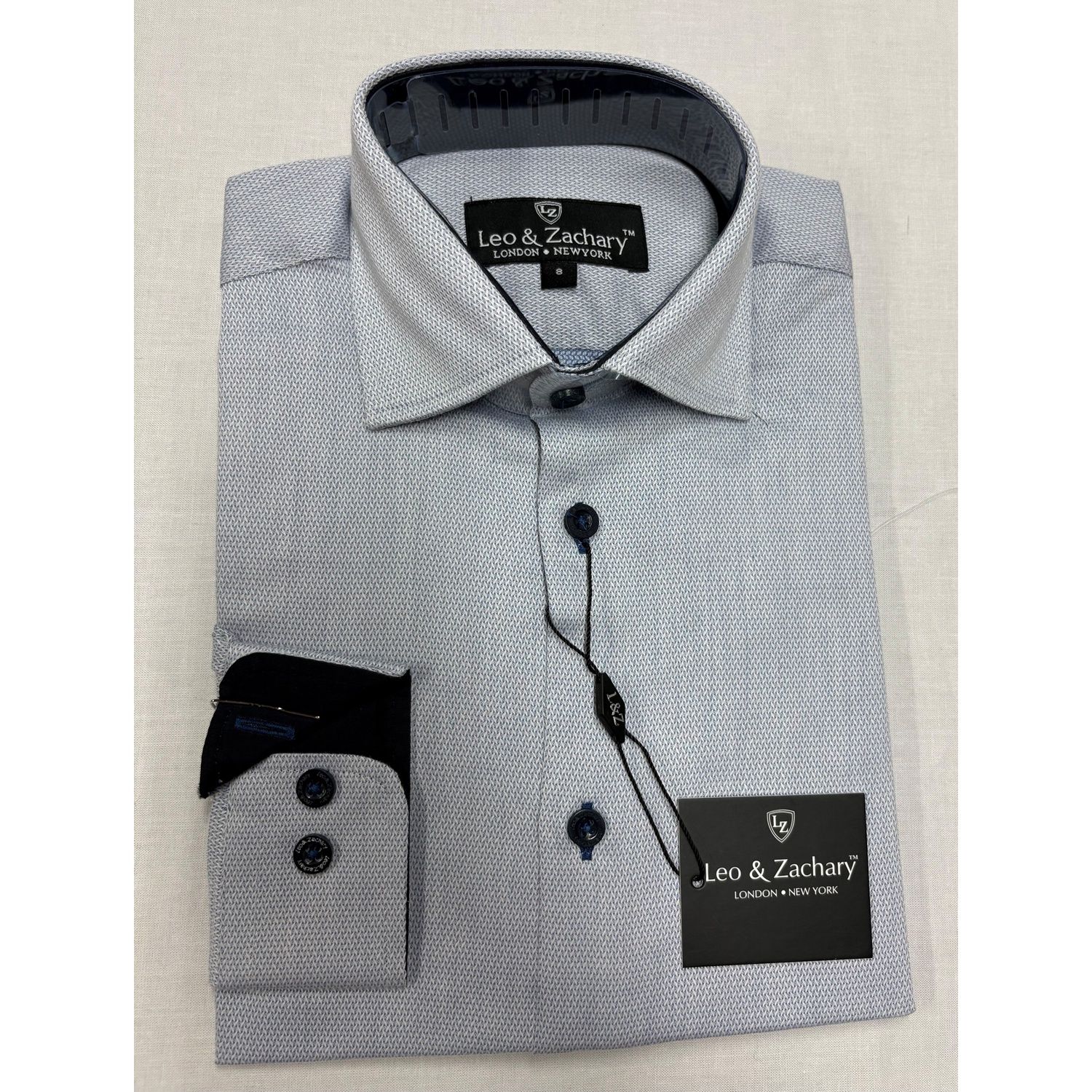 BLUE CLOUD WEAVE SHIRT NAVY TRIM / 50034
