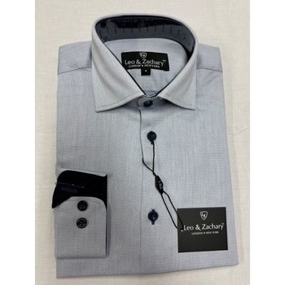 BLUE CLOUD WEAVE SHIRT NAVY TRIM / 50034