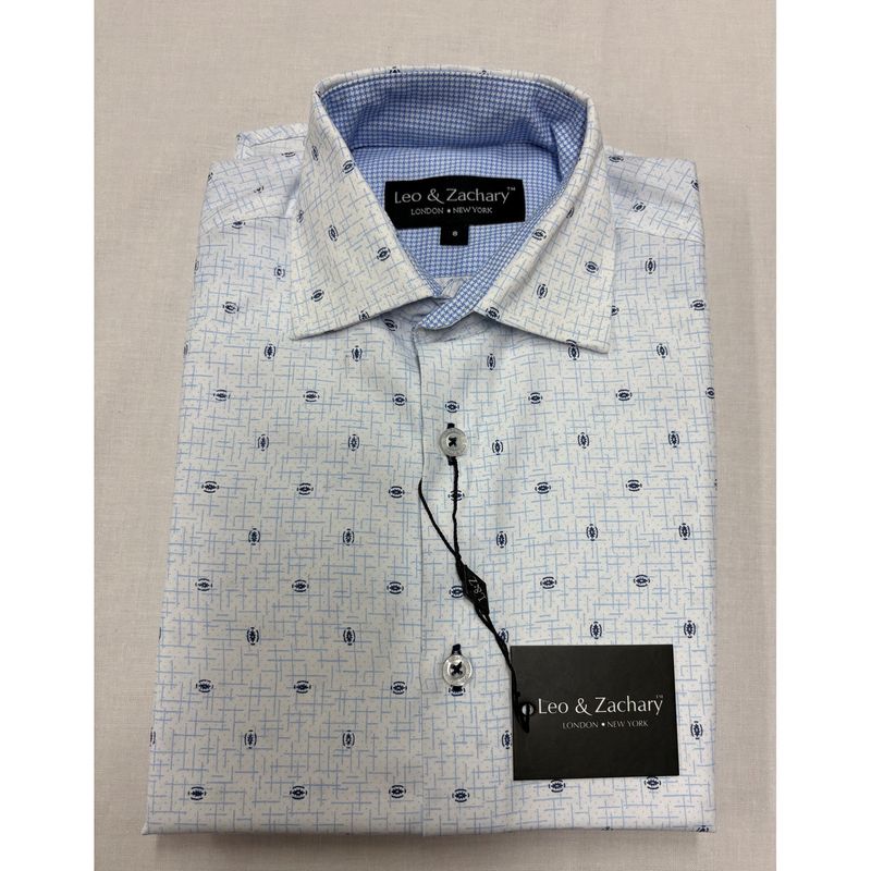 LIGHT BLUE SHIRT AZURRE SEED PRINT NAVY / 5912 LIGHT BLUE SHIRT AZURRE SEED PRINT NAVY / 5912