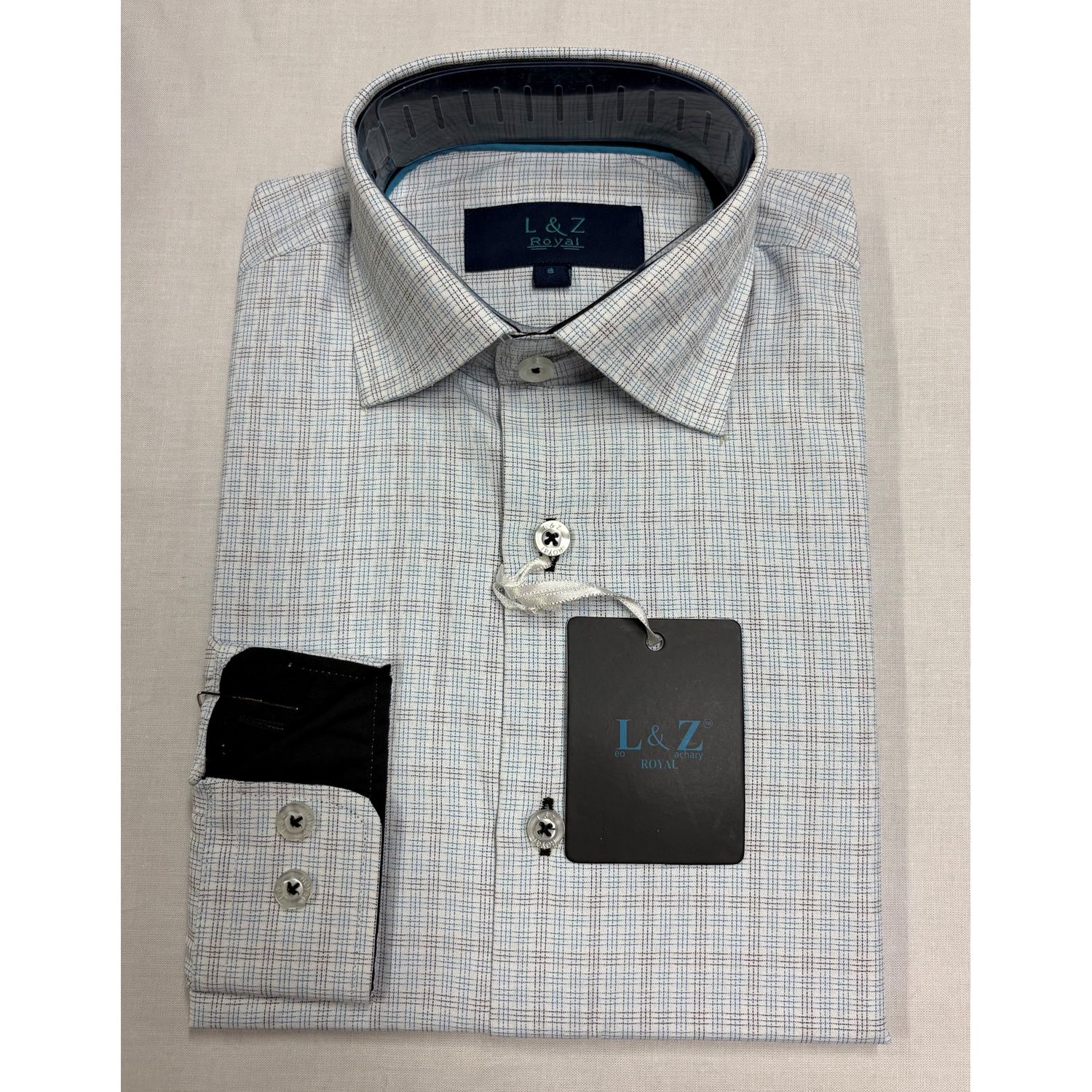 AQUA DUAL STITCH SHIRT BLACK TRIM CHECK / 50014