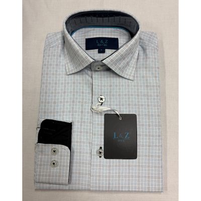 AQUA DUAL STITCH SHIRT BLACK TRIM CHECK / 50014