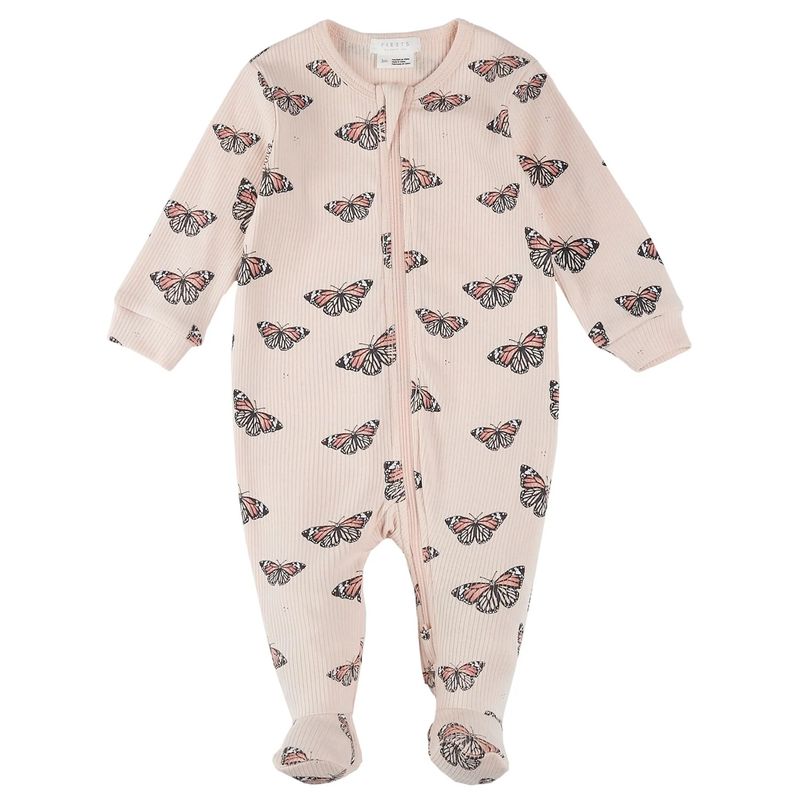 PINK SLEEPER BUTTERFLY PRINT 2WAY ZIPPER RIBBED EFFECT / 25SGL30P01B