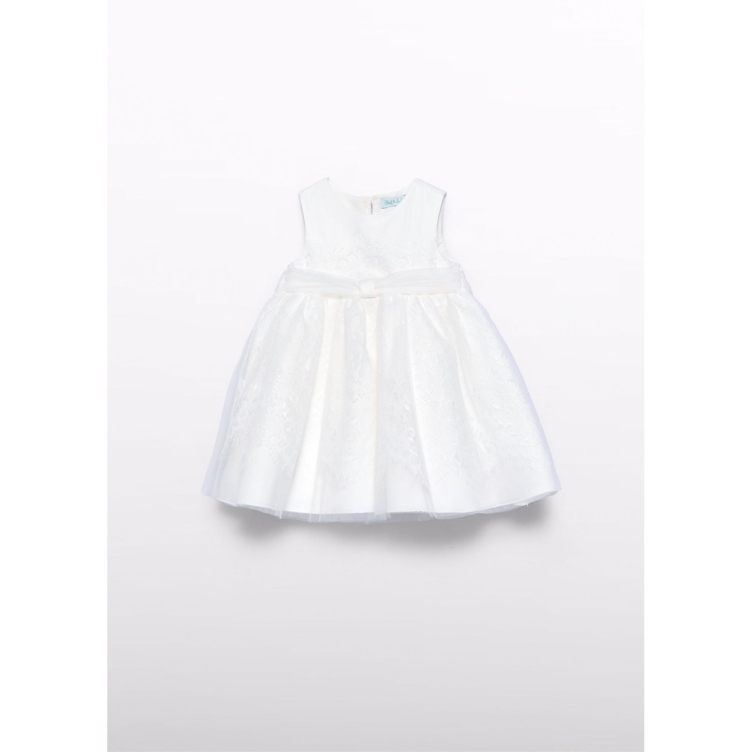 CREAM LACE DRESS CHIFFON BELT / 5003-007