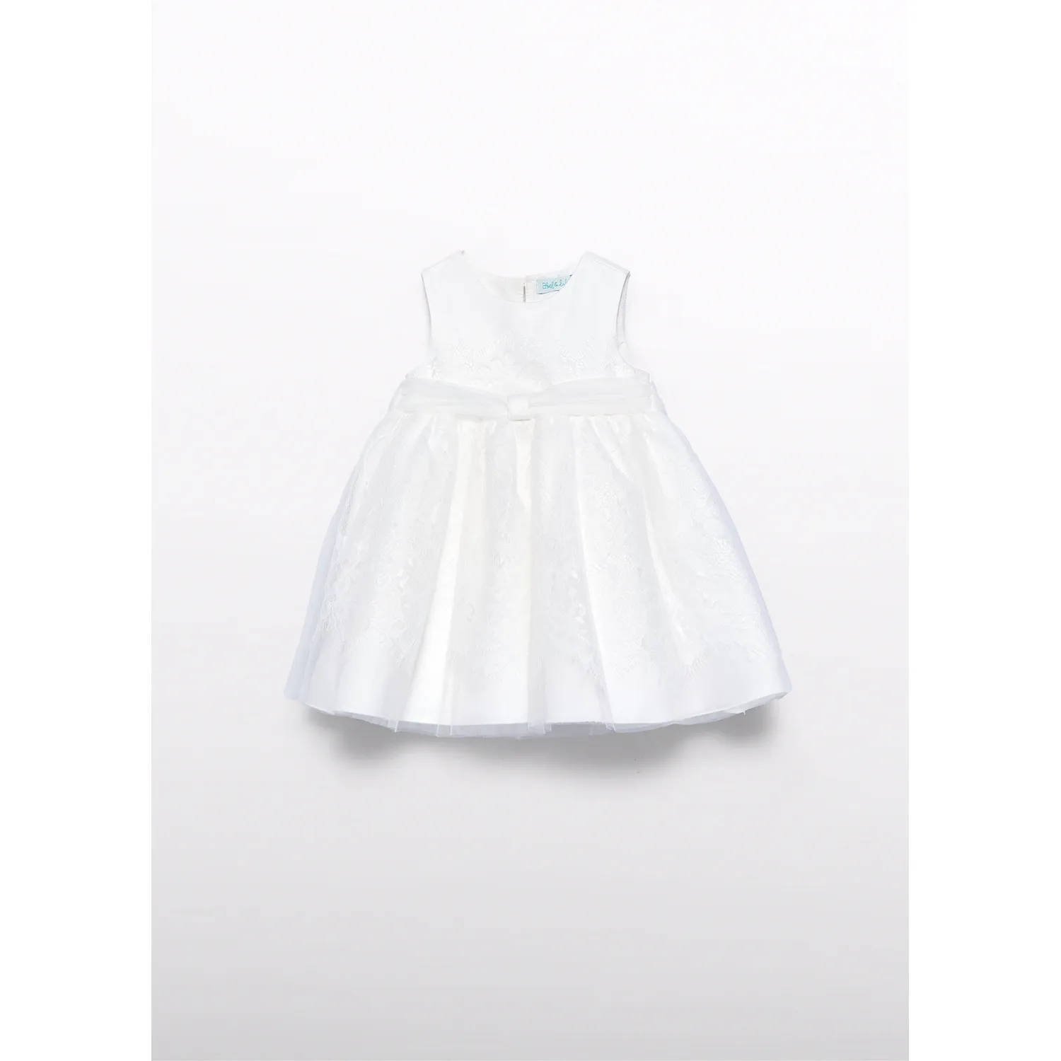 CREAM LACE DRESS CHIFFON BELT / 5003-007