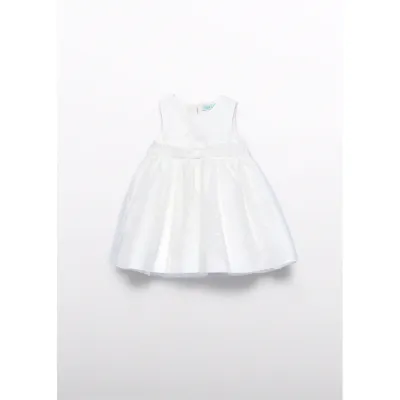 CREAM LACE DRESS CHIFFON BELT / 5003-007