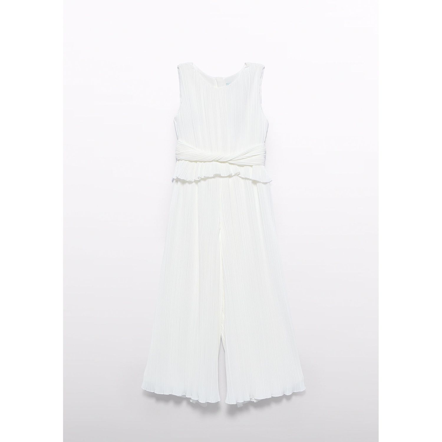 CREAM PLEATED GAUZE JUMSUIT / 5221-015